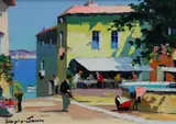 Cap Ferrat, near Nice, South of France by D'Oyly-John, oil on canvas, sold Jun 2019