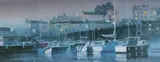 Tenby Harbour at Night by Naomi Tydeman framed limited edition, print, sold Apr 2019