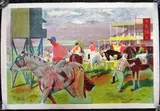 Entitled 'Newmarket by Edwin La Dell Guinness lithograph, lithograph, sold Apr 2019
