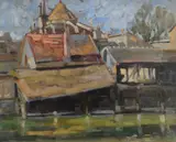 Untitled by John Cyrlas Williams, oil on canvas, sold Mar 2019