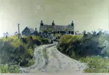 Colour print - old farm house and lane under the by Kyffin Williams Ra limited edition, print, sold Mar 2019