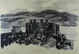 Monochrome print - Conwy Castle by Kyffin Williams Ra limited edition, print, sold Mar 2019