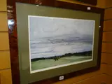 Print - panoramic view over golf course by James Morrison limited edition, print, sold Mar 2019