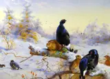 Print - game birds in snow by Archibald Thorburn limited edition, print, sold Mar 2019
