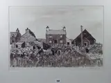 Colourwash print - Anglesey farmstead with ponies by Kyffin Williams Ra limited edition, print, sold Feb 2019