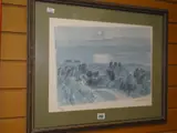Porth Cwyfan, Anglesey by Kyffin Williams Ra coloured, print, sold Feb 2019
