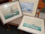 Print - sail boats in estuary by Warren Williams limited edition, print, sold Feb 2019