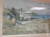 Print - North Wales shoreline scene with bonneted by Warren Williams Arca limited edition, print, sold Feb 2019