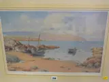 Stamped print - North Wales fishing scene by Warren Williams Arca limited edition, print, sold Feb 2019