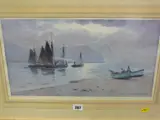 Print - boating scene from Deganwy side by Warren Williams Arca limited edition, print, sold Feb 2019