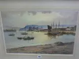 Stamped print - shoreline scene with Conwy Castle by Warren Williams Arca limited edition, 1987, print, sold Feb 2019