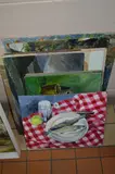 including still life and landscapes, probably all by Jean M Banks but most unsigned, smallest 40.5cm x 51cm by Eleven Unframed Oils On Board, oil, sold Feb 2018