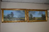 'Distant Hills' and 'Edge of the Storm', oils on canvas, signed by Digby Page, 1979, oil, sold Feb 2018