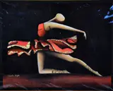 'THE DANCER', an original pastel drawing, embellished with gold accents, signed in by Pascale Bigot, pastel, sold Feb 2018
