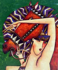 'GLADIATOR GODDESS', a limited edition print 102/195, signed and numbered in pen, by Andrei Protsouk, print, sold Feb 2018