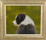 'FINBURY', an original oil on board of a Puppy, signed and dated in a contemporary by John Silver, oil on board, sold Jan 2018