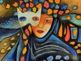 an original pastel art work, embellished with glitter, signed in pen, unframed or by Pascale Bigot, pastel, sold Jan 2018