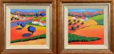 Tuscan landscape and companion study, oil on canvas, signed lower by Richard Pargeter, oil on canvas, sold Jan 2018