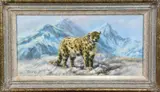 Snow Leopard in the mountains, oil on canvas, signed lower by Tony Forrest, oil on canvas, sold Jan 2018