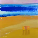 Perfect Day, beach scene, oil on box canvas, signed lower by Martin Decent, oil, sold Jan 2018