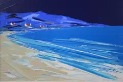 Coastal landscape, acrylic on board, signed DMAC lower right, by Duncan MacGregor, acrylic on board, sold Jan 2018