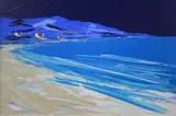 Coastal landscape, acrylic on board, signed DMAC lower right, by Duncan MacGregor, acrylic on board, sold Jan 2018