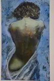 Half length study of a female nude from the back, oil on by Elaine Shaw, oil on board, sold Jan 2018