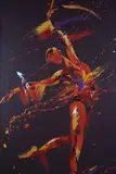 RHYTMIC, GYMNAST, oil on canvas, signed verso, box frame, by Penny Warden, oil on canvas, sold Jan 2018