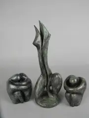 contemporary patinated bronze figure, comprising an abstract female form, by Sean Crampton, bronze, sold Jan 2018