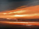 'Beach Sunset', an original oil on canvas, signed by the artist, unframed, by Jonathon Shaw, oil on canvas, sold Dec 2017