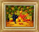 'Fruit', an original oil painting on board, framed, approximately 39cm x 29cm by John F. Smith, oil, sold Dec 2017