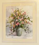 'Floral' an original watercolour, signed by the artist, approximately 31cm x 25cm, by Derek Brown, watercolour, sold Dec 2017