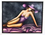 a pastel drawing embellished with glitter, signed by the artist, unframed, by Pascale Bigot, pastel, sold Dec 2017