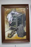La chasiere by Josette Bruas, oil on canvas, sold Nov 2017