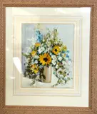'Floral', an original watercolour, signed by the artist, 30cm x 25cm, framed by Derek Brown, watercolour, sold Nov 2017