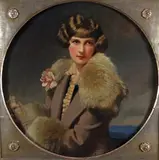 Portrait of Monica by Frank O. Salisbury, Oil on canvas, circular, sold Dec 2016
