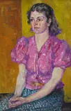 Portrait of a young lady by Alfred Wolmark, Oil on panel, sold Dec 2016