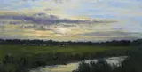 Evening light on the river Frome Signed with initials Oil on board 40 x 76cm Provenance: The Wykeham Gallery, Stockbridge, 14456 ++Good condition by Colin Willey, Oil on board, sold Dec 2016