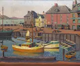 A Cornish harbour by James P. Power, Oil on canvas, sold Dec 2016