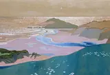 River and sea, South Devon Signed Tempera, heightened with white on buff paper 26 x 38.5cm ++A few marks in sky, possibly some fading in sky by Guy Kortright, Tempera, heightened with white on buff paper, sold Dec 2016
