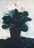 Cyclamen Signed Oil on board 46 x 33.5cm ++Board bowed, top layer of board lifting in places, a few spots of bloom, white paint a little yellowed in places by Peter Kinley, Oil on board, sold Dec 2016
