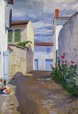 Ile de Ré Titled and stamped verso Oil on panel 35.5 x 25.5cm ++Good condition by Stephen Bone Neac, Oil on panel, sold Dec 2016