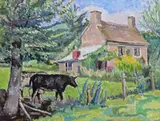 The Cottage, Grafton Signed and titled on a label verso Oil on canvas 40.5 x 51cm ++Unlined, a little lifting in the sky otherwise good condition by Elsie L. Robertson, Oil on canvas, offered Dec 2016