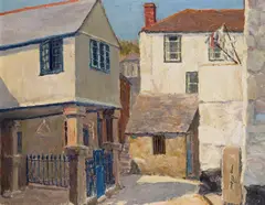 Cornish farmsteadA pair, both signed Both oil on canvas Each 40.5 x 61cm (2) ++One with a slight push otherwise good condition by Denys Law, oil on canvas, sold Dec 2016