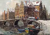 Brouwersgracht, Amsterdam, Holland, 1966/67 Signed and inscribed Brouwersgracht Oil on canvas 51 x 71cm ++Good condition by Clement van Vlaardingen, Oil on canvas, offered Dec 2016