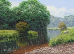 River Reflection by David Morgan, oil on canvas, sold Dec 2016