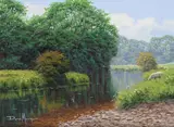River Reflection by David Morgan, oil on canvas, sold Dec 2016