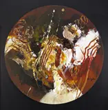 Circular abstract Signed, also signed and numbered 2794 verso Acrylic on board, circular 99cm diameter ++Good condition by Pascal Magis, Acrylic on board, circular, offered Dec 2016