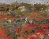 Cattle in a landscape Oil on board 20.5 x 25.5cm ++A little paint separation in places otherwise good condition by Richard Eurich, Oil on board, sold Dec 2016