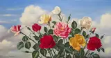 A spray of sweet scented roses Signed Oil on canvas 41 x 76cm Provenance: Stacy Marks, 16/3/68, No by James Noble, Oil on canvas, offered Dec 2016